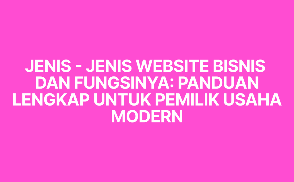 jenis jenis website